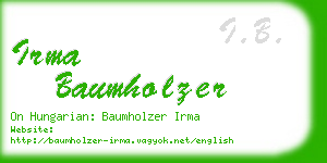 irma baumholzer business card